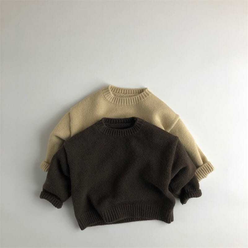 Áo sweater Cổ Tròn Màu Trơn Phong Cách Hàn Quốc Thời Trang Thu Đông Cho Bé