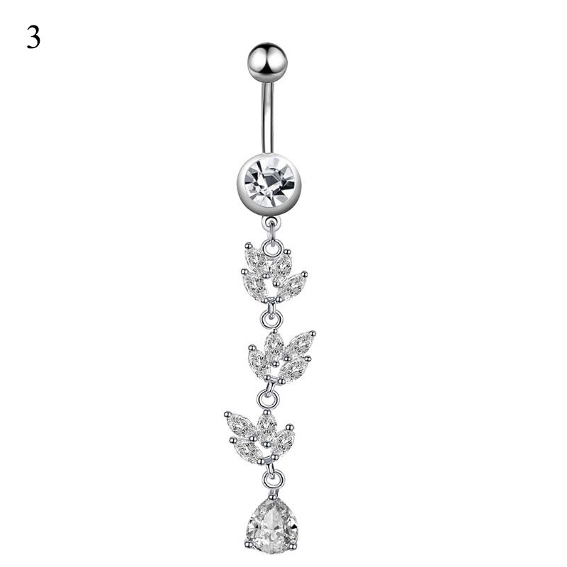 Thời Trang 1 Khuyên Rốn Dạng Tua Rua Dài Đính Đá zircon Lấp Lánh