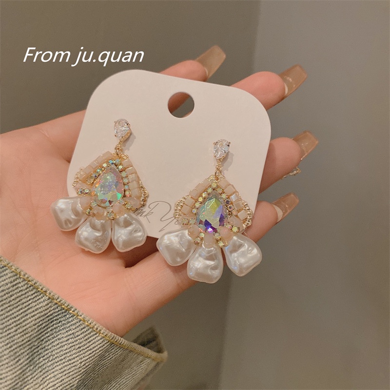 Bông Tai Mạ Bạc 925 Hình Giọt Nước Sang Trọng