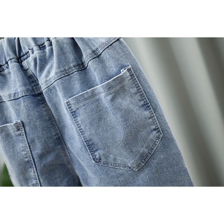 Quần jeans Ống Loe Lưng Cao Co Giãn Phong Cách Phương Tây Thời Trang Xuân Thu Mới Cho Bé Gái