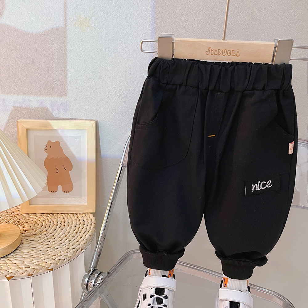 Bộ Áo Sơ mi Tay Dài Trắng Cà Vạt Gile Xám Gấu Kèm Quần Jogger Bo Chun Cho Bé Trai 1 2 3 4 5 Tuổi MINTSCLOSET - TD4211