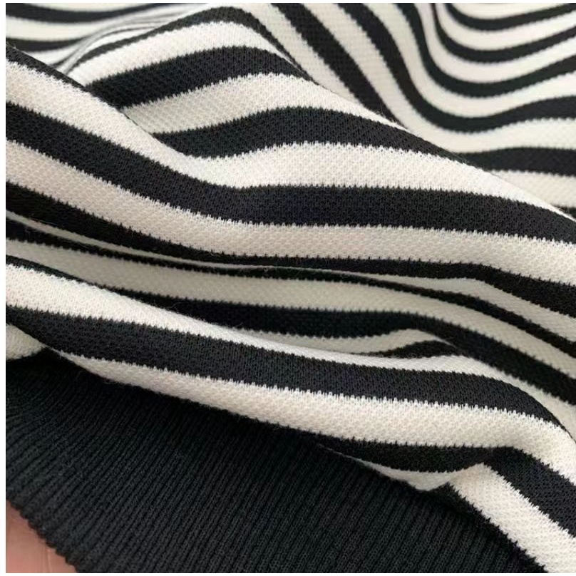 Áo Khoác Có Nón Phối Khóa Kéo Họa Tiết Kẻ Sọc Trắng Đen 80-140cm Phong Cách Hàn Quốc Thời Trang Mùa Thu Cho Bé