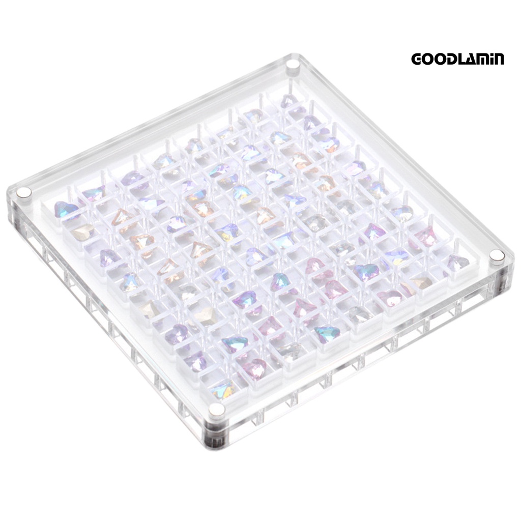 Goodlarxx Hộp Đựng Đá Trang Trí Móng Tay Bằng acrylic Trong Suốt Thân Thiện Với Môi Trường