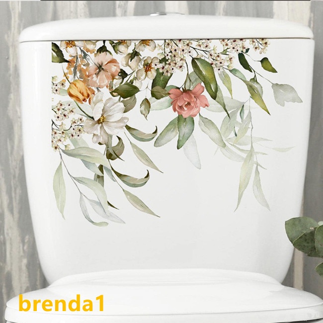 Sticker Dán Nắp toilet Tự Dính Họa Tiết Hoa Lá Nhẹ Nhàng Cho Phòng Tắm Wcrestroom