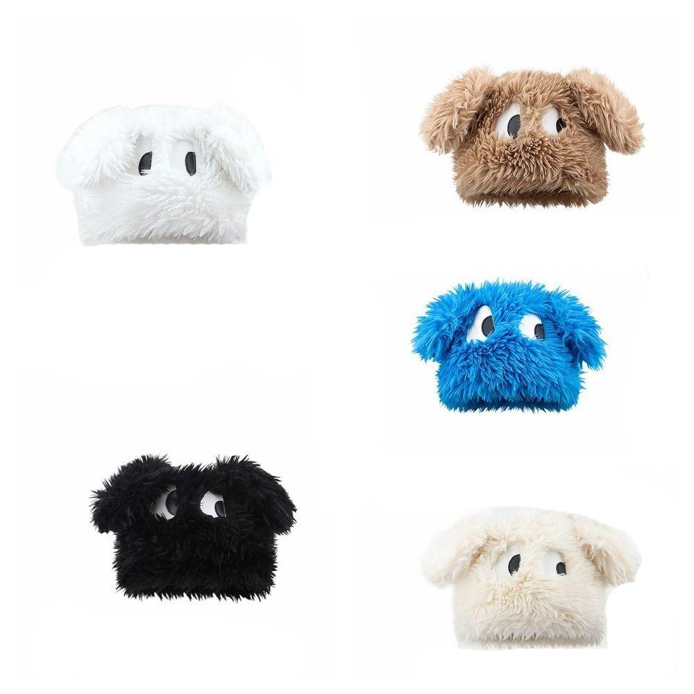 Mũ beanie Bằng Vải Nhung Lông Dày Dặn Màu Trơn Hình Đầu Lâu Mắt To Dễ Thương Phong Cách Nhật Bản