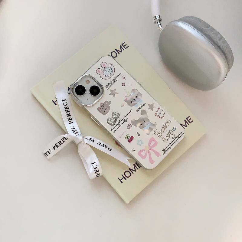 Ốp Điện Thoại Chống Tia uv Hình Động Vật Hoạt Họa Có Dây Đeo Cho iphone 15 pro max 14 pro 13 pro max 12 pro iphone 11