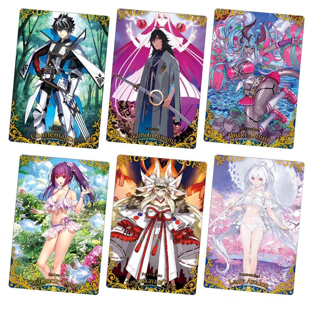 Pack thẻ nhân phẩm bánh xốp FATE Grand Order vol 12 chính hãng - Wafer card FGO
