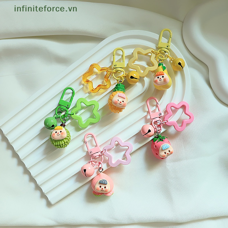 Móc Chìa Khóa resin mini Hình Trái Cây Hoạt Hình Dễ Thương Trang Trí Ba Lô Đi Học Làm Quà Tặng Bạn Bè