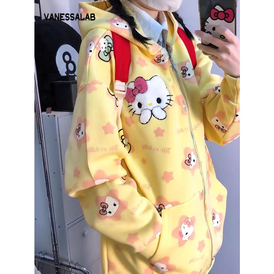 VanessaLab Áo Khoác hoodie áo khoác nữ zip hoodie chic Chất lượng cao Durable casual WWY2390VRG 37Z230912