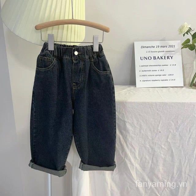 Bộ Áo Khoác jeans denim + Quần jeans Phong Cách Phương Tây Thời Trang Xuân Thu Cho Bé Gái xmyf