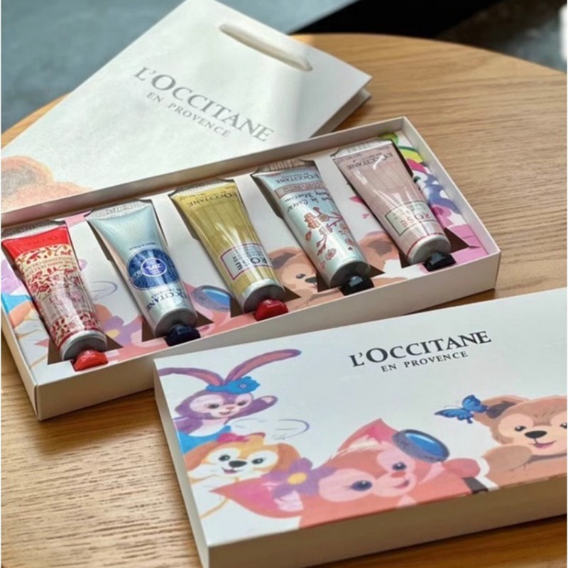 France L 'Occitane disney Hộp Quà Tặng 5 Gói Kem Dưỡng Da Tay Phiên Bản Giới Hạn 30ml * 5 Gói Hoa Anh Đào / Hoa Hồng