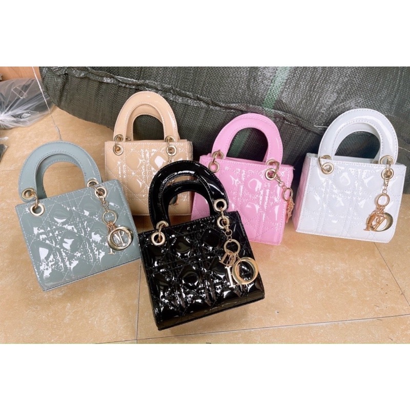 Túi xách nữ đeo chéo cầm tay dáng vuông da bóng hàng hót mẫu mới thời trang