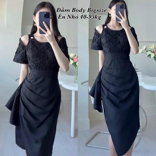 Thời Trang Bigsize - Váy Đầm Bigsize Body Trễ Vai Vải Lụa Chéo Cao Cấp Thiết Kế Đi Tiệc Nữ Cao Cấp Giá Rẻ 50-95kg