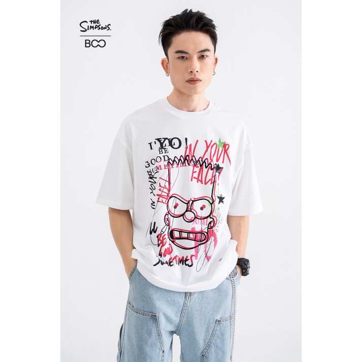 Áo Thun BOO Unisex Dáng Oversize Họa Tiết Graffiti The Simpsons BZL