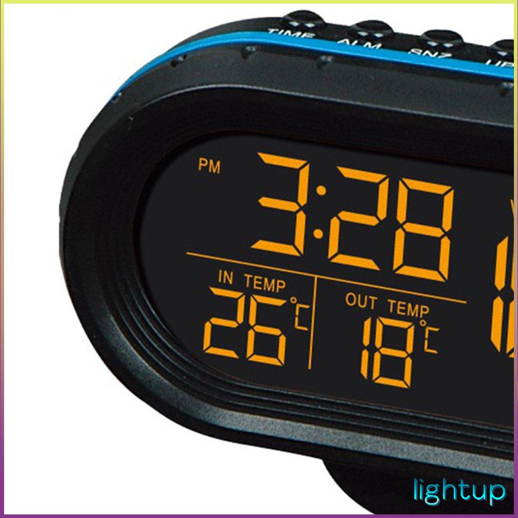 Car Temperature Clock Voltmeter Thermometer Electronic Night Light [R/1]