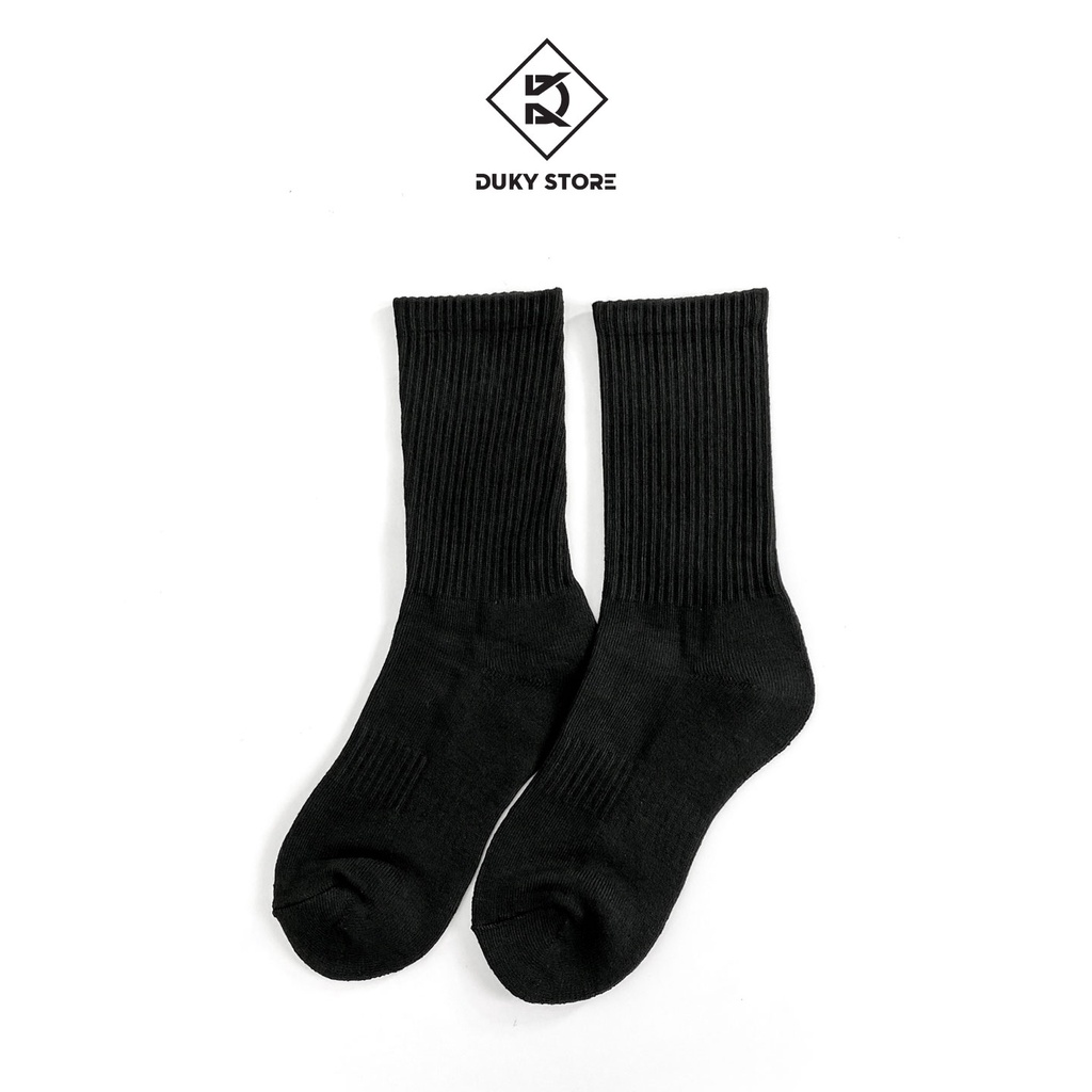 Tất Vơ Cổ Cao Cao Cấp Nam Nữ Cotton mềm mại 2 Màu Trắng Đen Trơn
