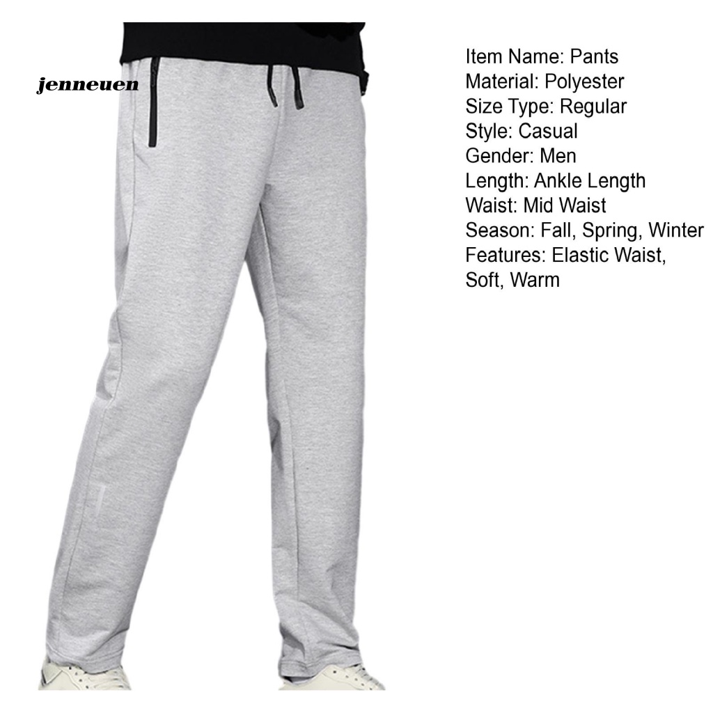 Quần Jean Dài Lưng Thun Thoải Mái Có Túi Phong Cách Thể Thao Thời Trang Mùa Đông Cho Nam