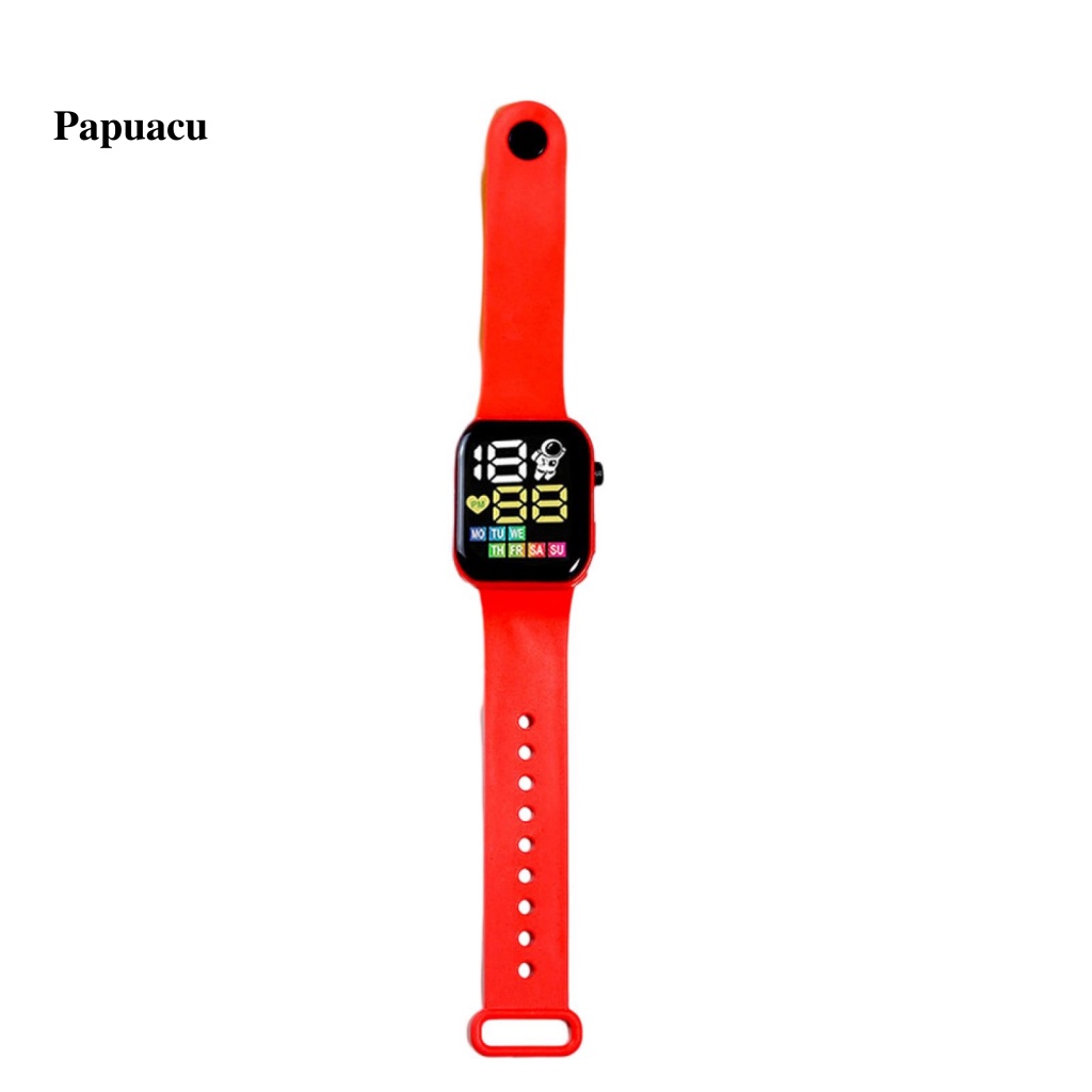 Đồng Hồ Điện Tử papuacu Hình Vuông Có Đèn led Hiển Thị Độc Đáo Cho Bé