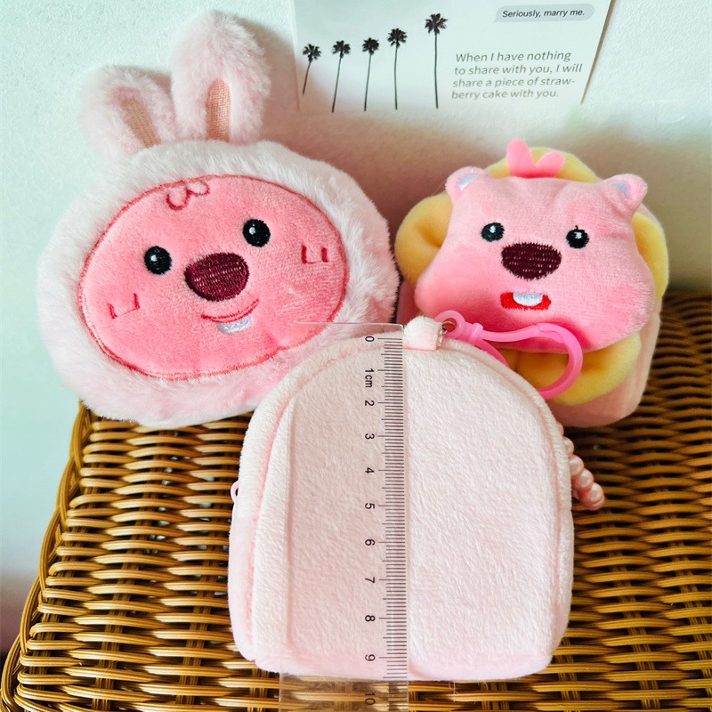 Thú Nhồi Bông Nhỏ Màu Hồng Dễ Thương Cho Bé Gái