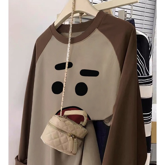 Áo Thun Tay Dài 100% cotton In Họa Tiết Thời Trang Hàn Quốc Cho Nữ
