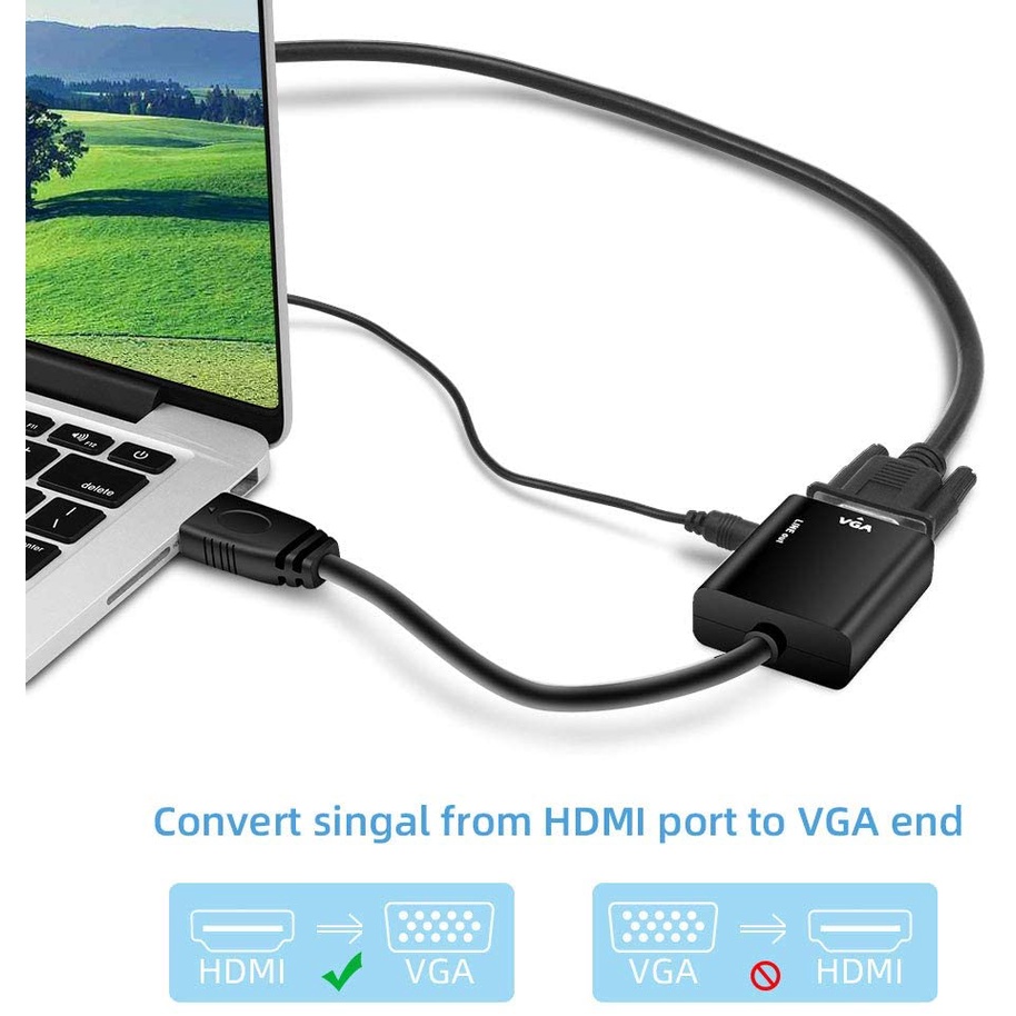 Đầu Chuyển Đổi 1080p hdmi Sang vga 3.5mm Cho tv box