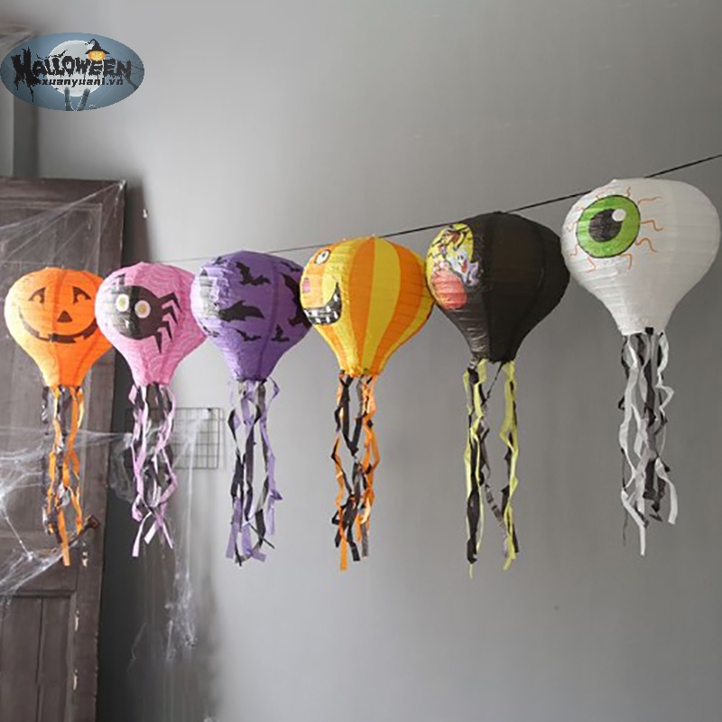 Lồng Đèn Giấy Hình Nhện / Dơi / Bí Ngô Treo Trang Trí halloween