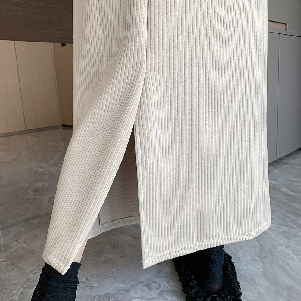 Chân Váy Dài Qua Gối Dáng Chữ a Lưng Cao Bằng Vải cashmere Kích Thước m-4xl Thời Trang Cho Nữ