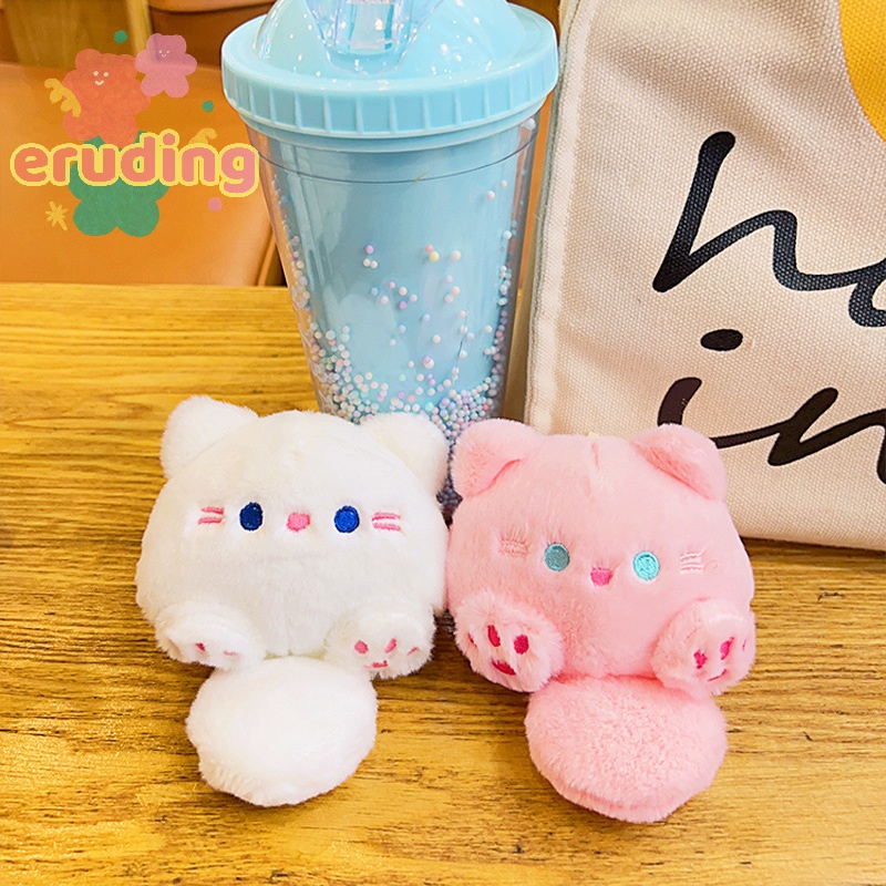 Móc Khóa Hình Chú Mèo Nhồi Bông Mềm Mại Đáng Yêu