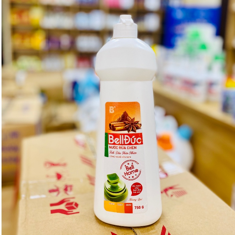 Nước Rửa Chén Bell Home Hương Chanh Quế 750G - Nước Rửa Bát Công Nghệ Sinh Học Thân Thiện Với Da Tay Và Môi Trường