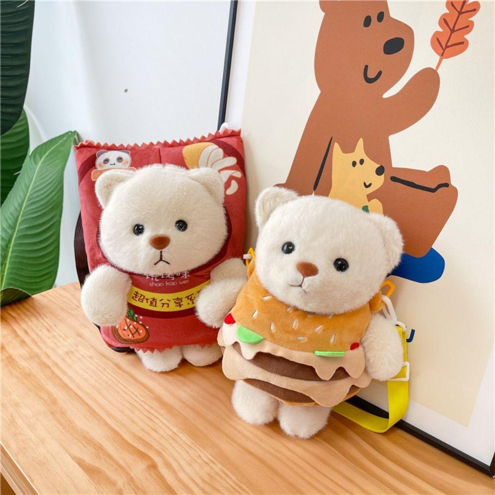 Shanrong Móc Khóa Gấu Bông Chipato chip Gấu Bông Khoai Tây Chiên Gấu Bông Xe Hơi Hoạt Hình Thoải Mái Cho Nữ