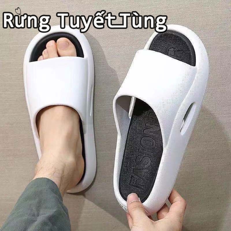 SHANMUSENLIN☘️Dép Quai Ngang Đế Dày Chống Trượt Thoải Mái Thời Trang Mùa Hè Phong Cách Hàn Quốc Cho Nam