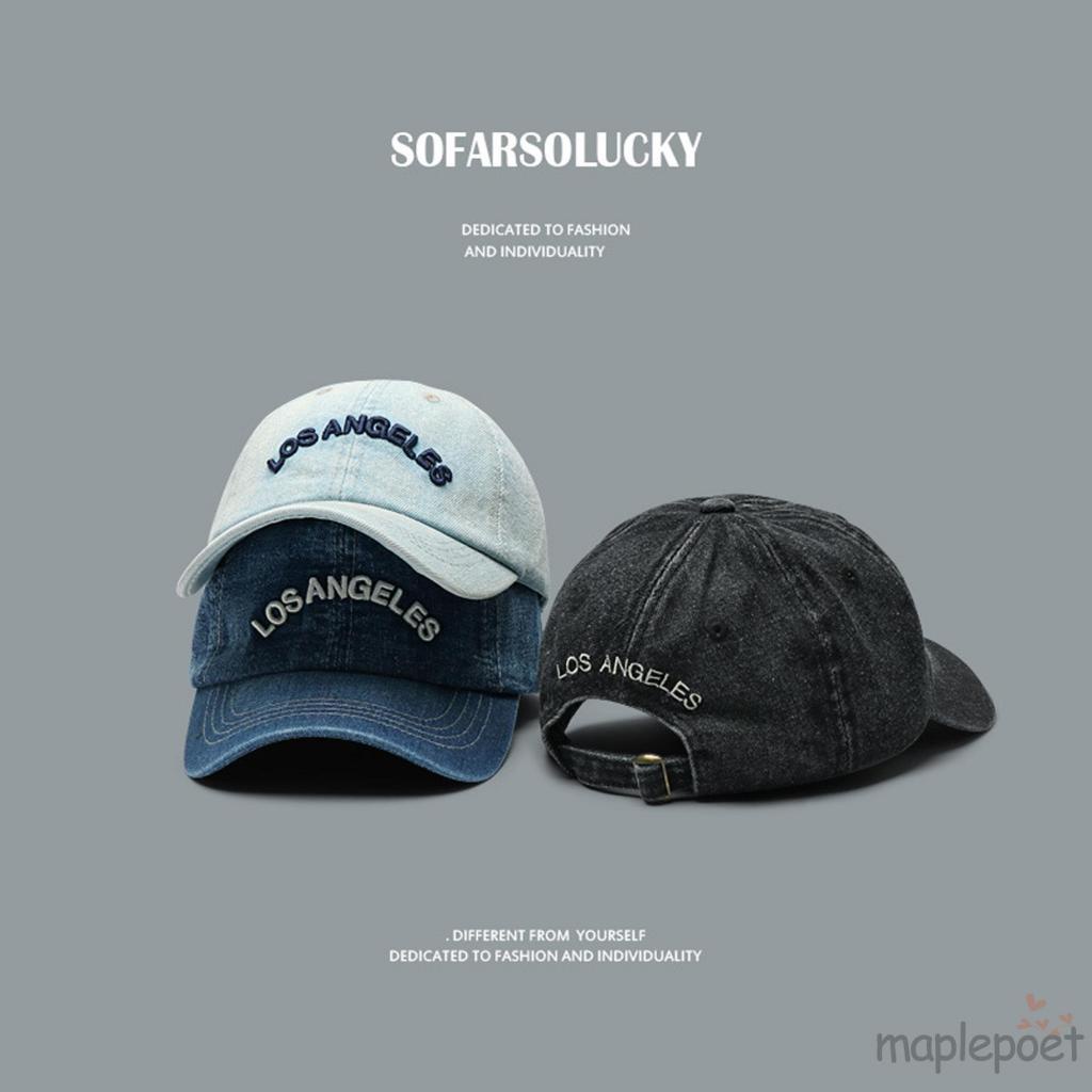 Mũ bóng chày denim cho nữ Mũ rộng vành Hàn Quốc Mũ lưỡi trai phong cách Nhật Bản cho học sinh