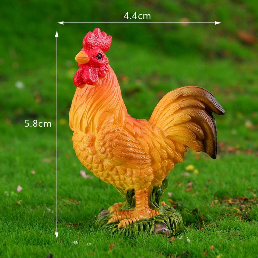 Gogoup Set 3 / 10 Mô Hình Gà Trống mini Bằng Nhựa resin Trang Trí Tiểu Cảnh