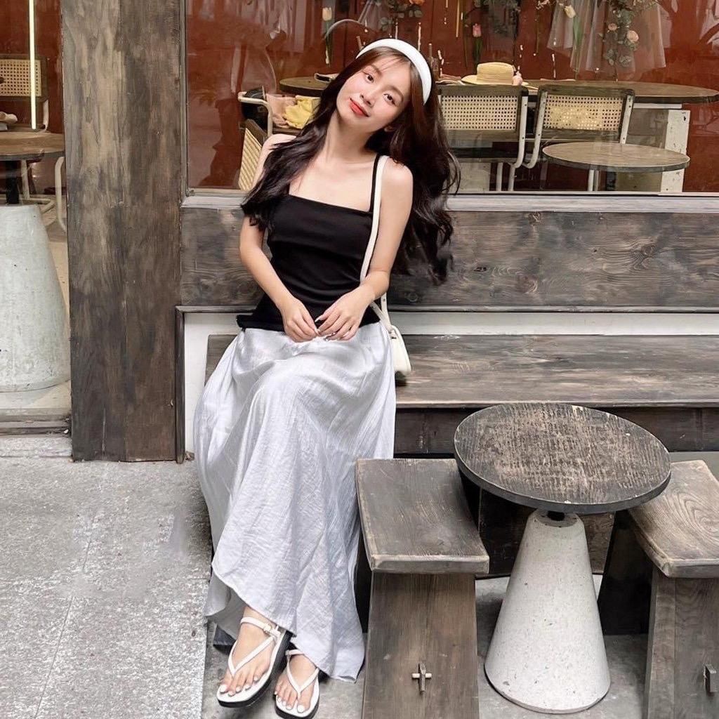 Chân váy đũi phong cách hàn quốc DE LANA KOREA