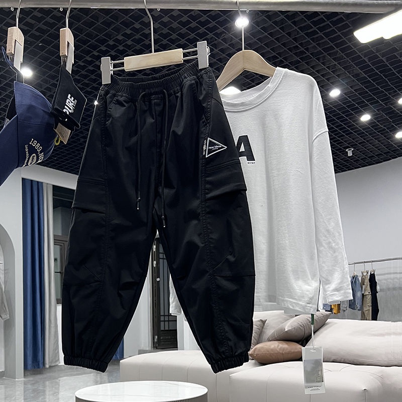 Quần Dài Phong Cách Đường Phố Thời Trang Xuân Thu 2023 Mới Dành Cho Bé Trai