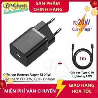 Pd 20w - củ cáp sạc nhanh baseus cổng usb c sang lighting 20w / cốc sạc nhanh baseus 20w cho ip táo 12 hshop