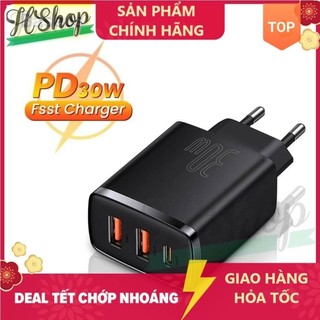 Đầu sạc nhanh Baseus 20W/ 30W cổng USB PD phích cắm US cho điện thoại đi đông smartphone máy tính bảng tablet