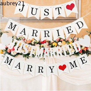 Aubrey banner Trang Trí Đám Cưới Chữ just married