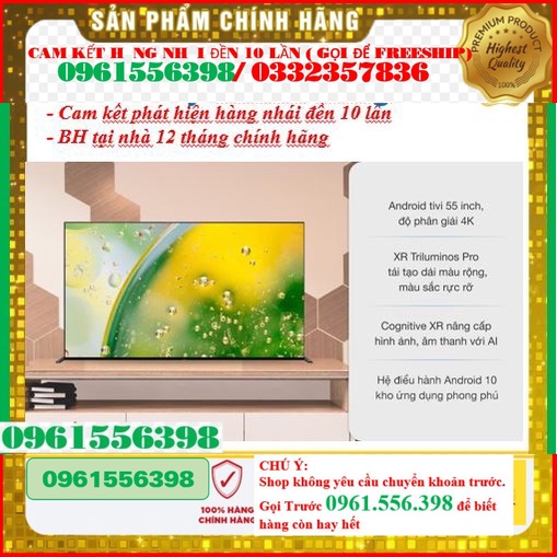 Smart Tivi OLED Sony 55 Inch 4K XR-55A90J &lt; Chính hãng BH:24 tháng tại nhà toàn quốc &gt;  *