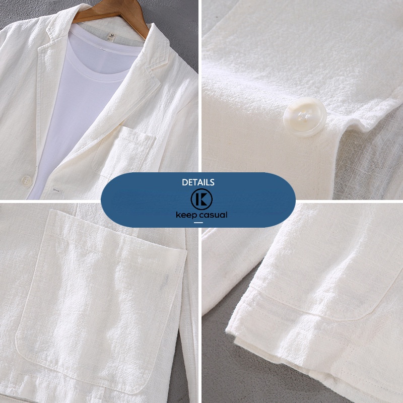 Áo Khoác Nam cotton Lanh Dáng Rộng Phong Cách Doanh Nhân Mặc Thường Ngày