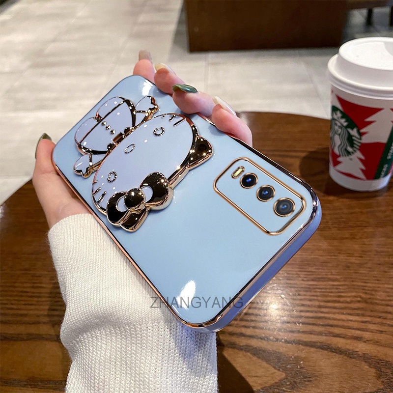 Ốp lưng vivo y20 y12s y20s y20i y12a Ốp Điện Thoại TPU Silicon Mềm Chống Rơi Hình Mèo 3D Có Giá Đỡ Cho vivo y20 y12s y20s y20i y12a