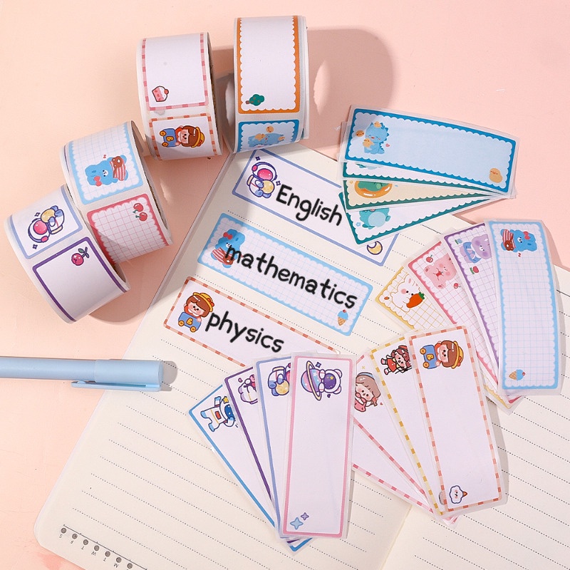 Cuộn 60 Nhãn Dán Ghi Thông Điệp Đa Năng Hình Động Vật Dễ Thương