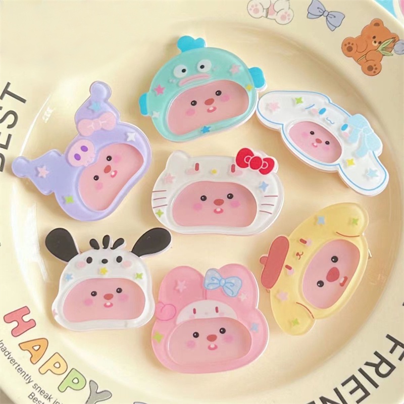 Kẹp Tóc bb Nhỏ Màu Hồng In Họa Tiết Hoạt Hình Phong Cách Hàn Quốc Dễ Thương Cho Bé Gái