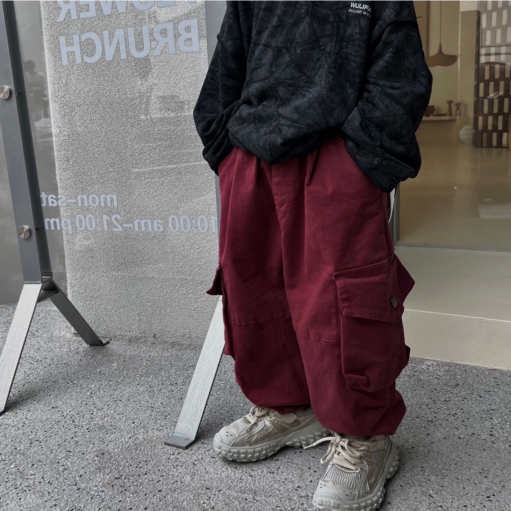 Quần kaki túi hộp cho bé trai QB644 size 90-140 nắp túi có cúc, thời trang trẻ em phong cách Hàn Quốc