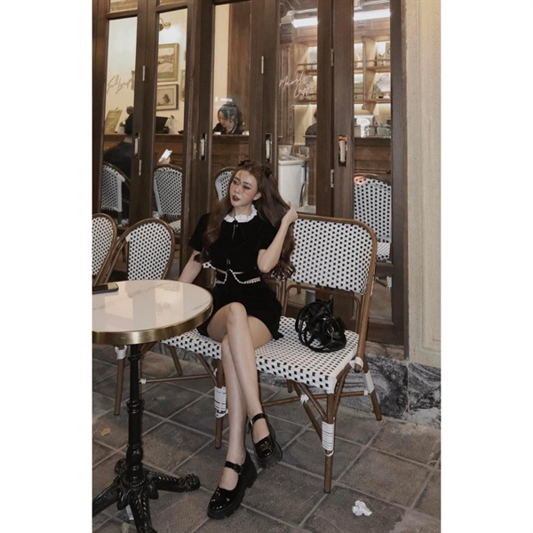 55-90KG VÁY NHUNG KHOÉT EO CAO CẤP BIGSIZE VƯƠNG HÂN