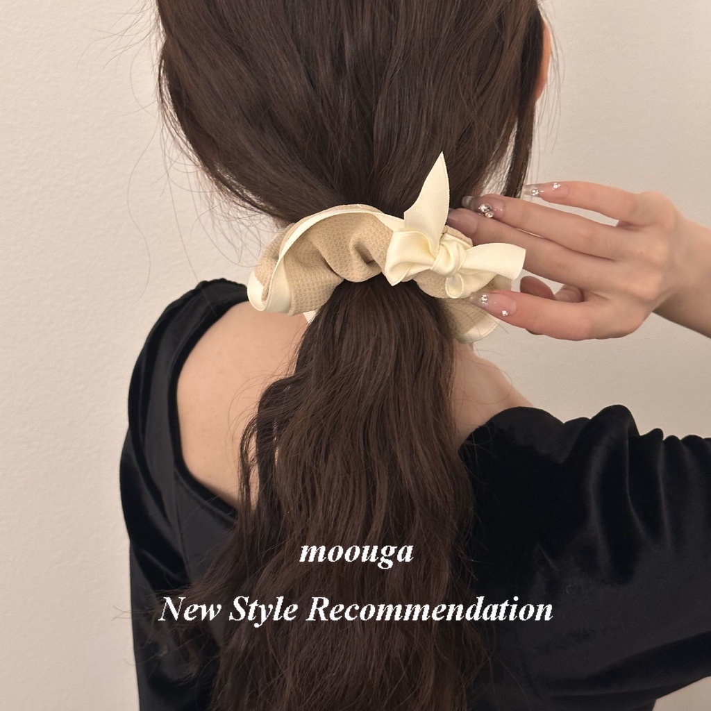 Mocouga Dây Cột Tóc Thắt Nơ Phong Cách Thu Đông Đơn Giản