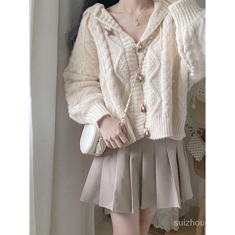 Áo Khoác cardigan Có Mũ Trùm Dáng Rộng Mềm Mại Phong Cách Thời Trang Xuân Thu p09