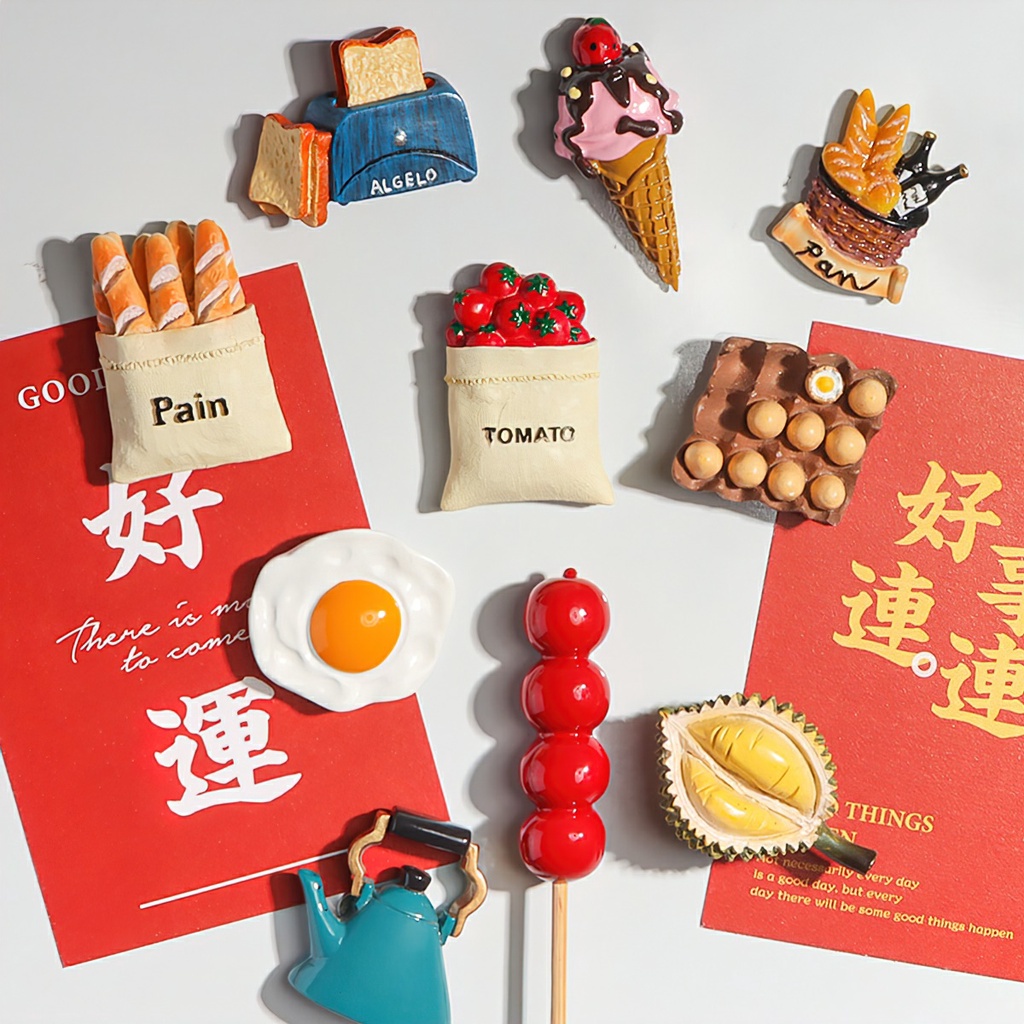 Nam châm hít dán dính tủ lạnh trang trí hình ảnh phong cách phụ kiện bếp Châu Âu -Maigen Shop