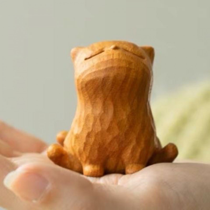 Mèo Con Bằng Gỗ Chạm Khắc Phong Cách Hiện Đại Vui Nhộn Dễ Thương Tay Cầm Đơn Giản Trang Trí Văn Phòng 5cm