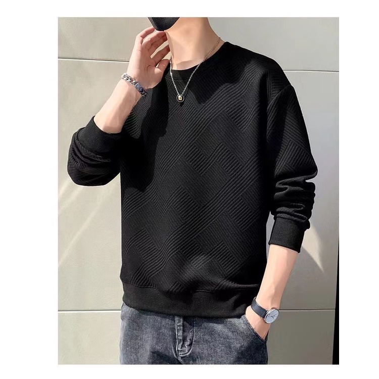 Áo Nỉ Nam Dài Tay Cổ Tròn Thời Trang Hàn